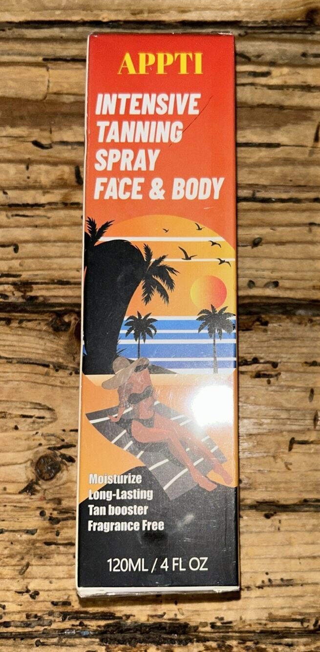 APPTI Intensive Tanning Spray Face & Body 4fl Oz NEW